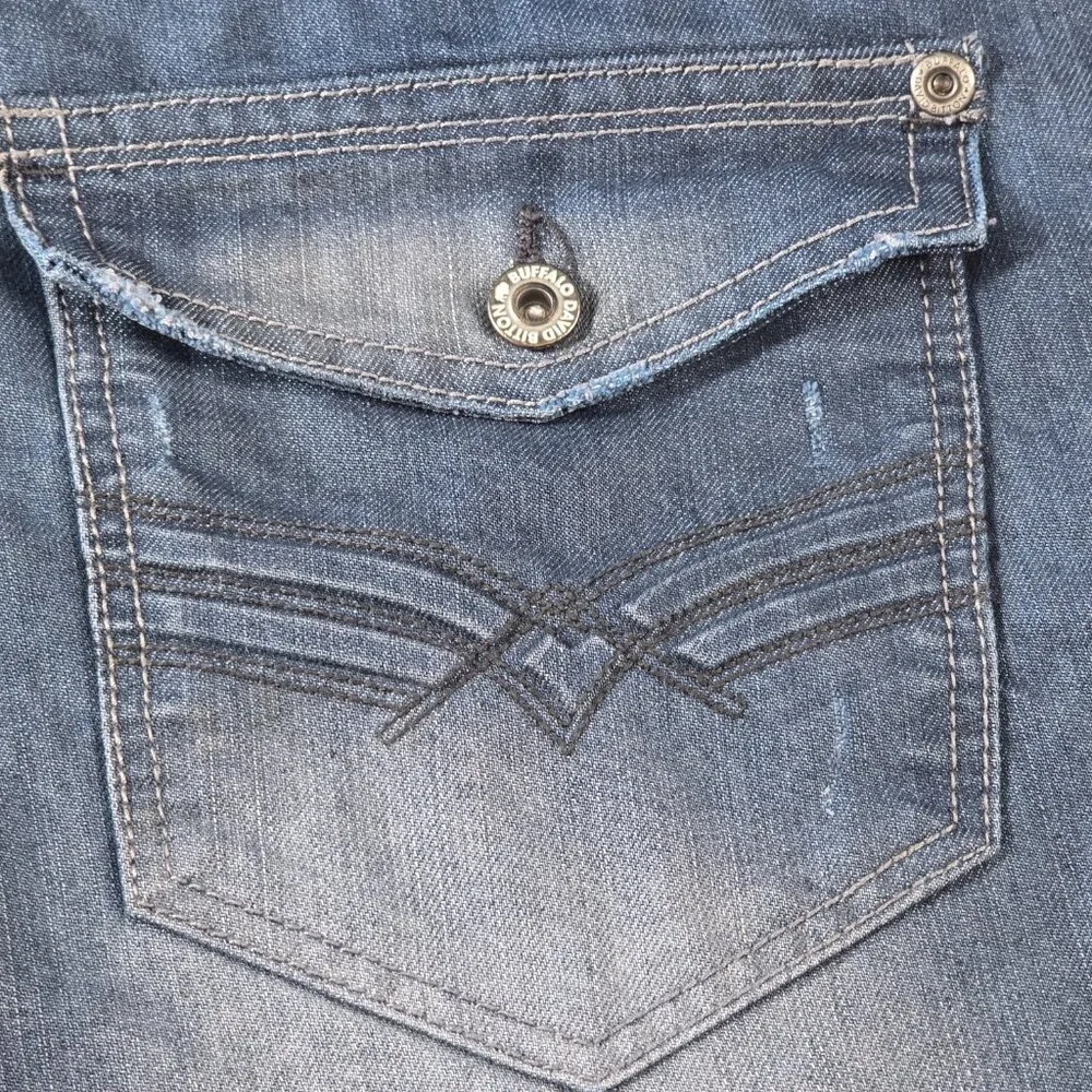 Buffalo David Bitton Ruffer Easy Jeans Mens 36 Medium Wash Bootcut Relaxed Denim - Picture 13 of 15